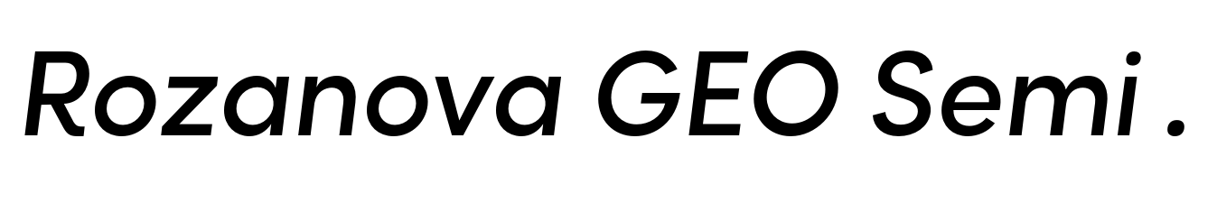 Rozanova GEO Semi Bold Italic